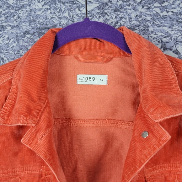 Bright orange red corduroy jacket - Picture 3 of 6